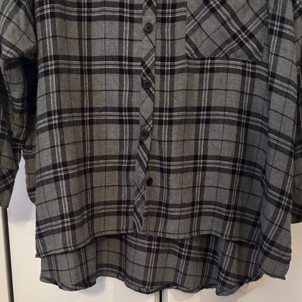 BDG Urban Outfitters Black and Gray Checkered Button Down Shirt - Picture 5 of 9